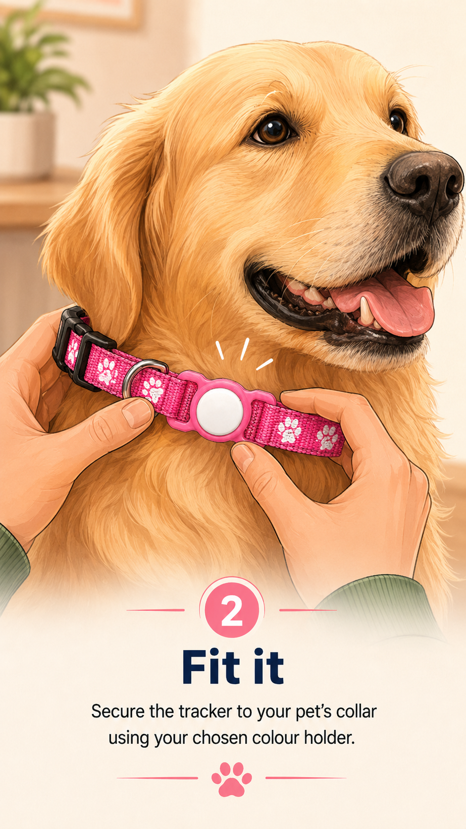 Fit the Smart Tracker to a pet collar
